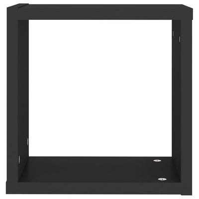 Kuutioseinähyllyt 2 kpl musta 30x15x30 cm