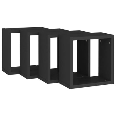 Kuutioseinähyllyt 4 kpl musta 30x15x30 cm