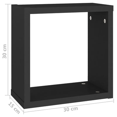 Kuutioseinähyllyt 4 kpl musta 30x15x30 cm