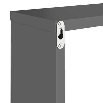 Kuutioseinähyllyt 2 kpl harmaa 30x15x30 cm