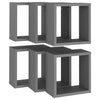 Kuutioseinähyllyt 6 kpl harmaa 30x15x30 cm