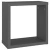 Kuutioseinähyllyt 6 kpl harmaa 30x15x30 cm