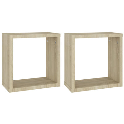 Kuutioseinähyllyt 2 kpl Sonoma-tammi 30x15x30 cm
