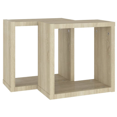 Kuutioseinähyllyt 2 kpl Sonoma-tammi 30x15x30 cm