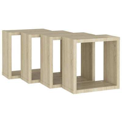 Kuutioseinähyllyt 4 kpl Sonoma-tammi 30x15x30 cm