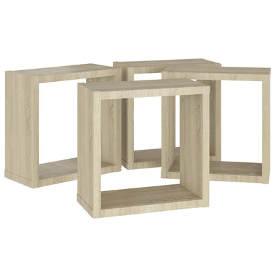 Kuutioseinähyllyt 4 kpl Sonoma-tammi 30x15x30 cm