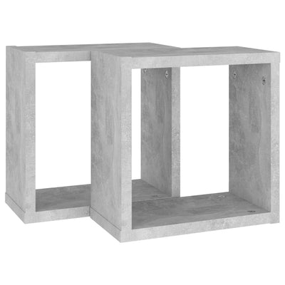 Kuutioseinähyllyt 2 kpl betoninharmaa 30x15x30 cm