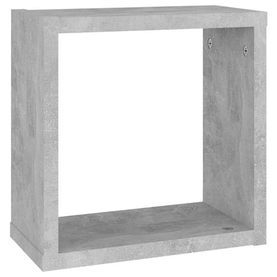Kuutioseinähyllyt 2 kpl betoninharmaa 30x15x30 cm