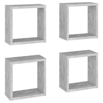 Kuutioseinähyllyt 4 kpl betoninharmaa 30x15x30 cm