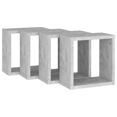 Kuutioseinähyllyt 4 kpl betoninharmaa 30x15x30 cm
