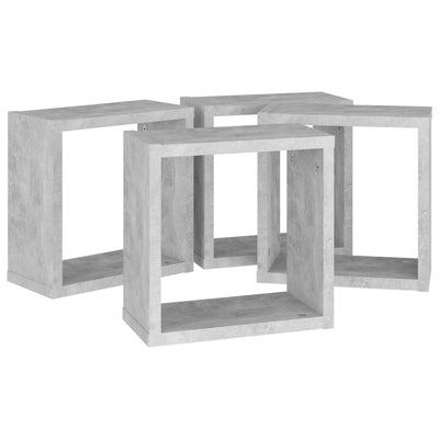 Kuutioseinähyllyt 4 kpl betoninharmaa 30x15x30 cm