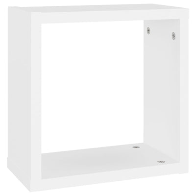 Kuutioseinähyllyt 2 kpl valk. ja Sonoma-tammi 30x15x30 cm