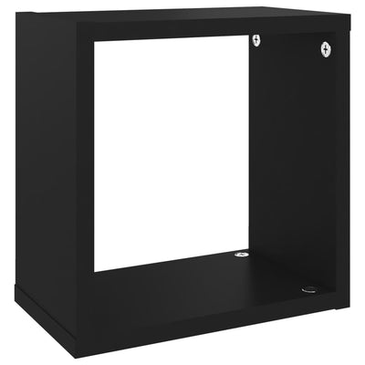 Kuutioseinähyllyt 2 kpl musta 26x15x26 cm