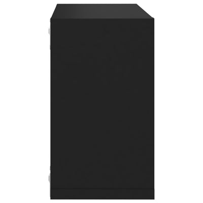 Kuutioseinähyllyt 4 kpl musta 26x15x26 cm