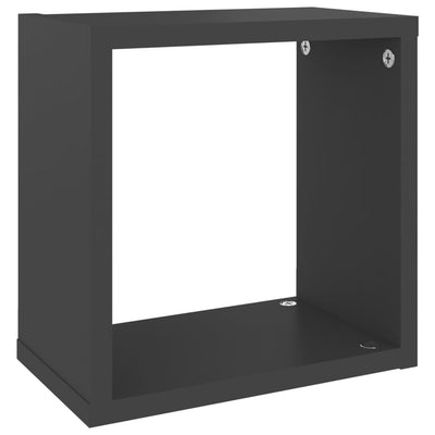 Kuutioseinähyllyt 2 kpl harmaa 26x15x26 cm