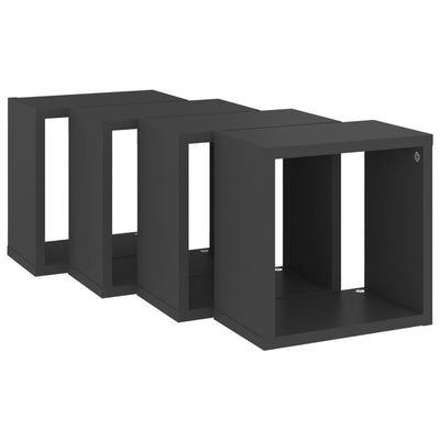 Kuutioseinähyllyt 4 kpl harmaa 26x15x26 cm