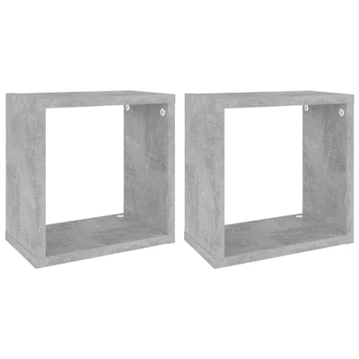 Kuutioseinähyllyt 2 kpl betoninharmaa 26x15x26 cm