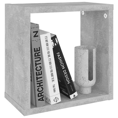 Kuutioseinähyllyt 2 kpl betoninharmaa 26x15x26 cm