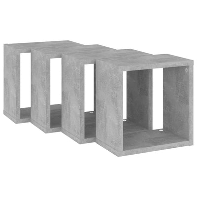 Kuutioseinähyllyt 4 kpl betoninharmaa 26x15x26 cm