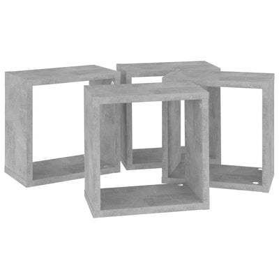 Kuutioseinähyllyt 4 kpl betoninharmaa 26x15x26 cm