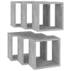 Kuutioseinähyllyt 6 kpl betoninharmaa 26x15x26 cm