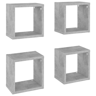 Kuutioseinähyllyt 4 kpl betoninharmaa 22x15x22 cm