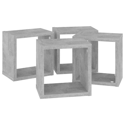Kuutioseinähyllyt 4 kpl betoninharmaa 22x15x22 cm