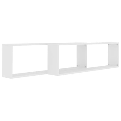 Kuutioseinähyllyt 2 kpl valkoinen 100x15x30 cm tekninen puu