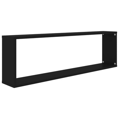 Kuutioseinähyllyt 4 kpl musta 100x15x30 cm tekninen puu