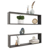 Kuutioseinähyllyt 2 kpl harmaa 100x15x30 cm lastulevy