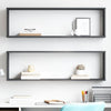 Kuutioseinähyllyt 2 kpl harmaa 100x15x30 cm lastulevy