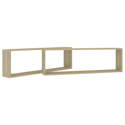 Kuutioseinähyllyt 2 kpl Sonoma-tammi 100x15x30 cm lastulevy