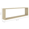 Kuutioseinähyllyt 2 kpl Sonoma-tammi 100x15x30 cm lastulevy