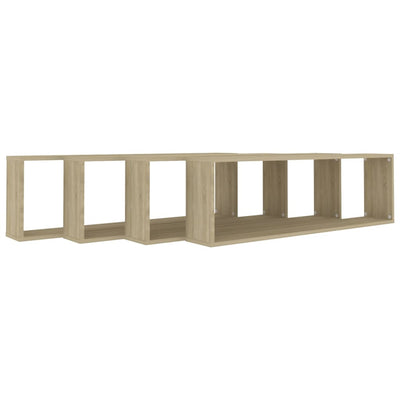 Kuutioseinähyllyt 4 kpl Sonoma-tammi 100x15x30 cm tekninen puu