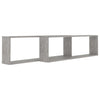 Kuutioseinähyllyt 2 kpl betoninharmaa 100x15x30 cm tekninen puu