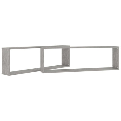 Kuutioseinähyllyt 2 kpl betoninharmaa 100x15x30 cm tekninen puu