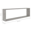 Kuutioseinähyllyt 4 kpl betoninharmaa 100x15x30 cm tekninen puu