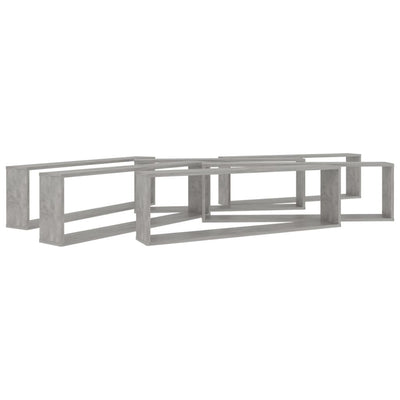 Kuutioseinähyllyt 6 kpl betoninharmaa 100x15x30 cm lastulevy