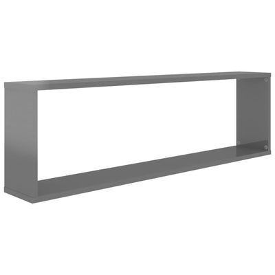 Kuutioseinähyllyt 2 kpl korkeak. harmaa 100x15x30 cm lastulevy