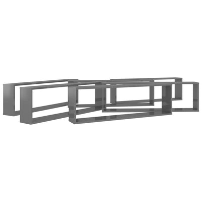 Kuutioseinähyllyt 6 kpl korkeak. harmaa 100x15x30 cm lastulevy