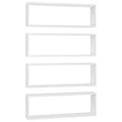 Kuutioseinähyllyt 4 kpl valkoinen 80x15x26,5 cm lastulevy