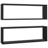 Kuutioseinähyllyt 2 kpl musta 80x15x26,5 cm lastulevy