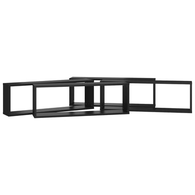 Kuutioseinähyllyt 4 kpl musta 80x15x26,5 cm lastulevy