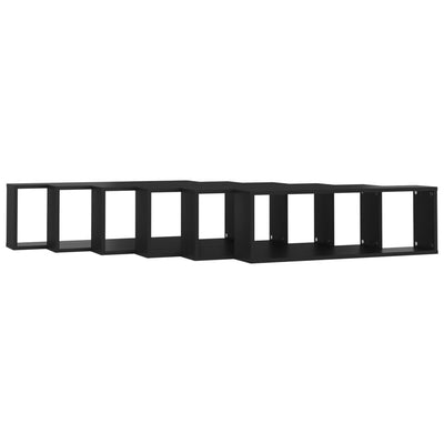 Kuutioseinähyllyt 6 kpl musta 80x15x26,5 cm lastulevy