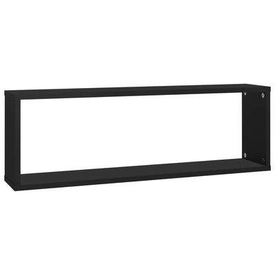 Kuutioseinähyllyt 6 kpl musta 80x15x26,5 cm lastulevy