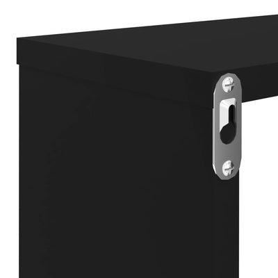 Kuutioseinähyllyt 6 kpl musta 80x15x26,5 cm lastulevy