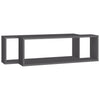 Kuutioseinähyllyt 2 kpl harmaa 80x15x26,5 cm lastulevy