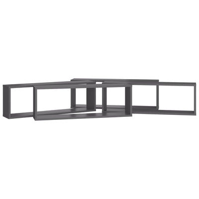 Kuutioseinähyllyt 4 kpl harmaa 80x15x26,5 cm lastulevy