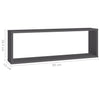 Kuutioseinähyllyt 4 kpl harmaa 80x15x26,5 cm lastulevy