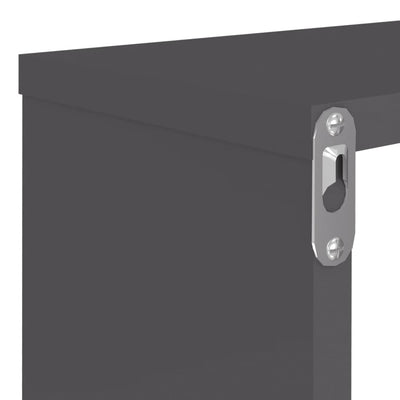 Kuutioseinähyllyt 6 kpl harmaa 80x15x26,5 cm lastulevy